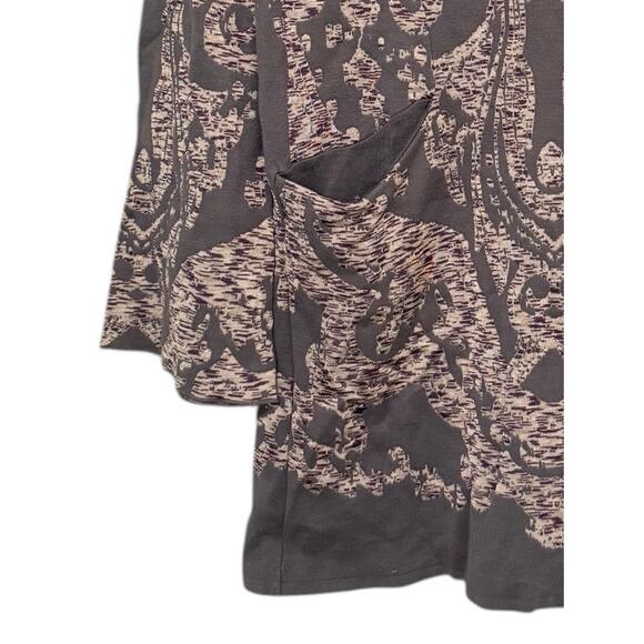 Free People XS Gray Beige Jacquard Knit Cowl Neck Mini Dress with Pockets - Picture 5 of 7